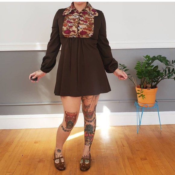 Dresses & Skirts - 60s/70s Clancy Jrs California Babydoll Dress w/ Balloon Sleeves